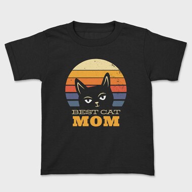 Best Cat Mom Retro, Детска Тениска