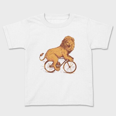 Kids' T-Shirt, Bicicle Lion