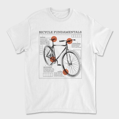 Bike Fundamentals, Unisex Men's T-Shirt