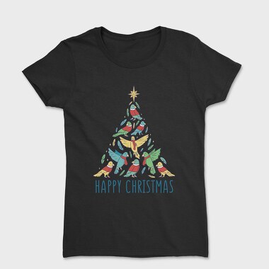 Birds Christmas Tree, Women's T-Shirt