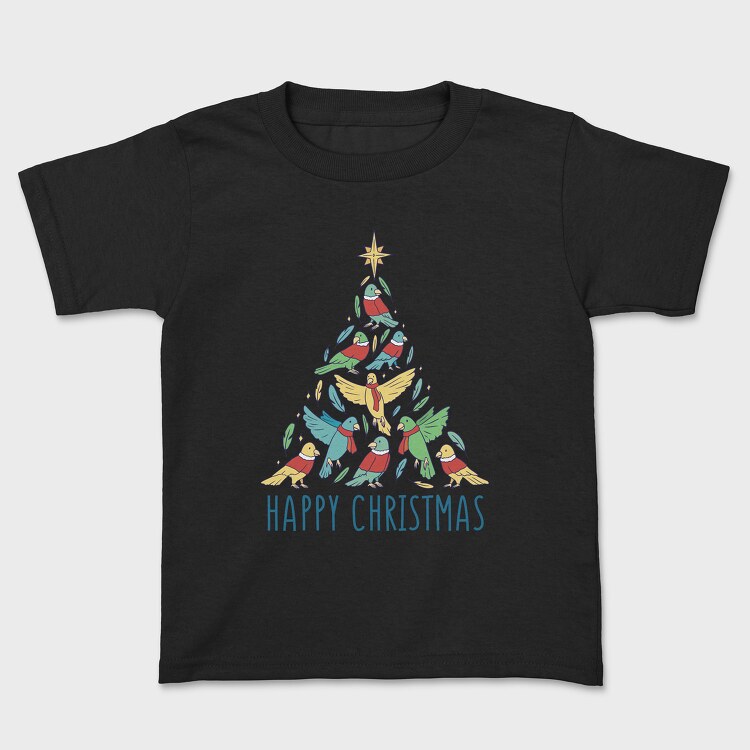Birds Christmas Tree, Kids' T-Shirt