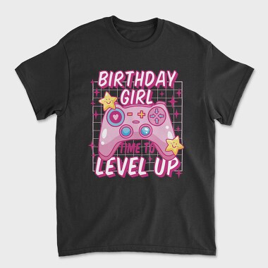 Унисекс Мъжка Тениска, Birthday Girl Level Up