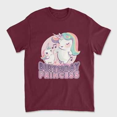 Унисекс Мъжка Тениска, Birthday Princess Unicorns