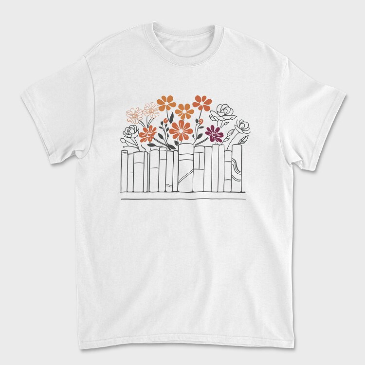 Books Flowers, Унисекс Мъжка Тениска