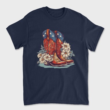 Boots Flowers, Unisex Men's T-Shirt