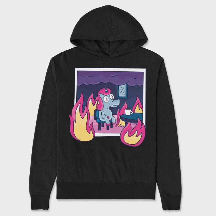 Unicorn in Fire, Унисекс Мъжко Суичър