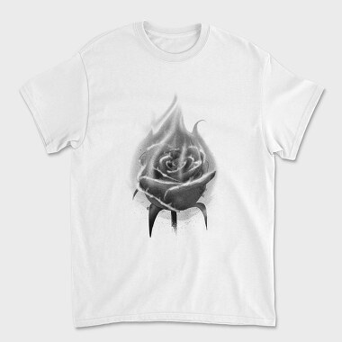 Burning Rose, Unisex Men's T-Shirt