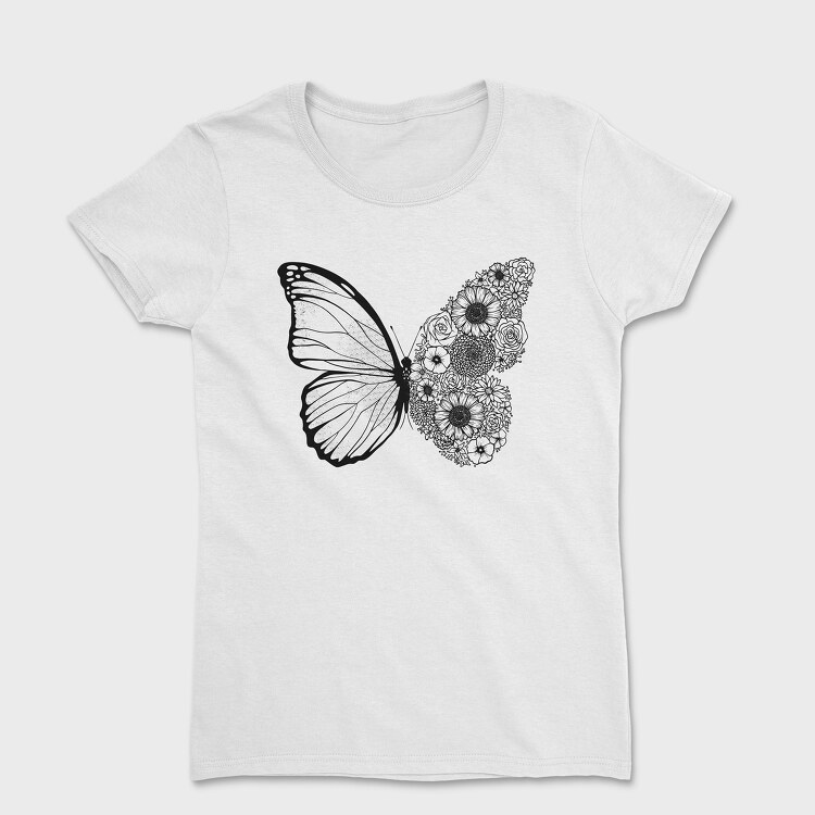 Butterfly Floral Wing, Women's T-Shirt