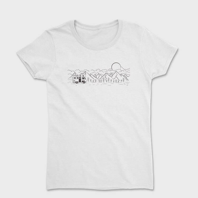 Camping Monochrome, Women's T-Shirt