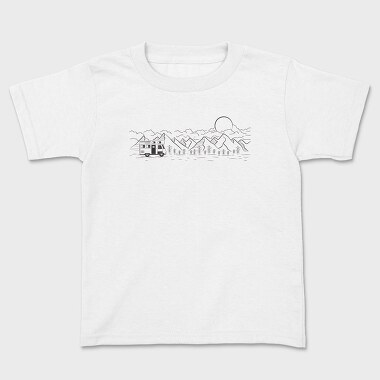 Camping Monochrome, Kids' T-Shirt