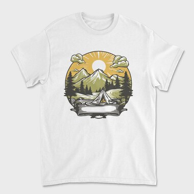 Camping Sunset, Unisex Men's T-Shirt