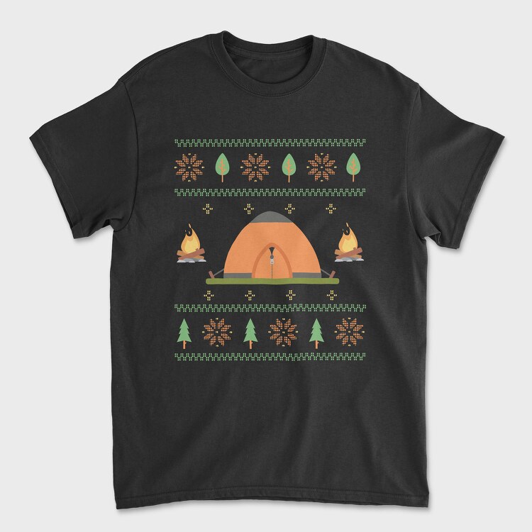 Camping Ugly Sweater, Unisex Men's T-Shirt