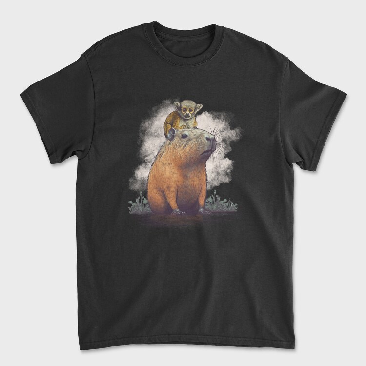 Capybara Monkey, Unisex Men's T-Shirt