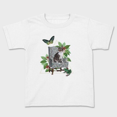 Cat Butterfly, Kids' T-Shirt