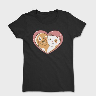 Cat Dog Love, Women's T-Shirt