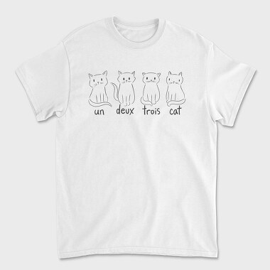 Unisex Men's T-Shirt, Cat French Quote