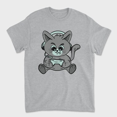 Cat Gamer, Unisex Men's T-Shirt