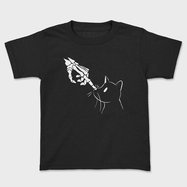 Cat Skeleton Hand, Kids' T-Shirt