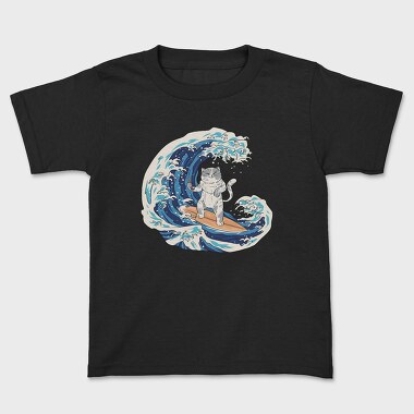 Kids' T-Shirt, Cat Sushi Wave