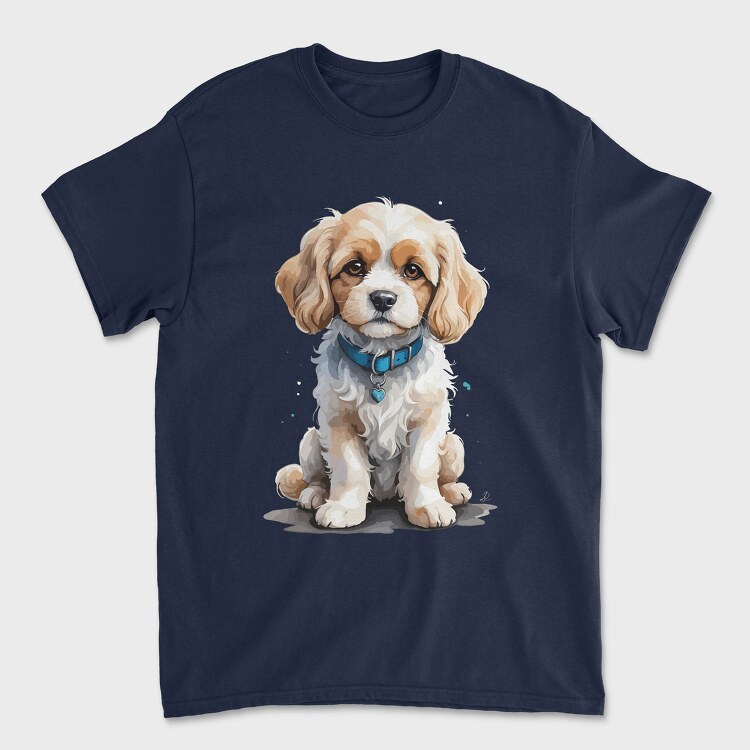 Cavachon Dog Watercolor, Унисекс Мъжка Тениска