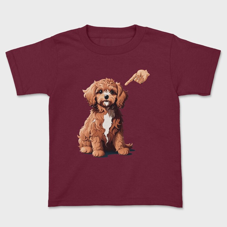 Cavapoo Finger, Kids' T-Shirt