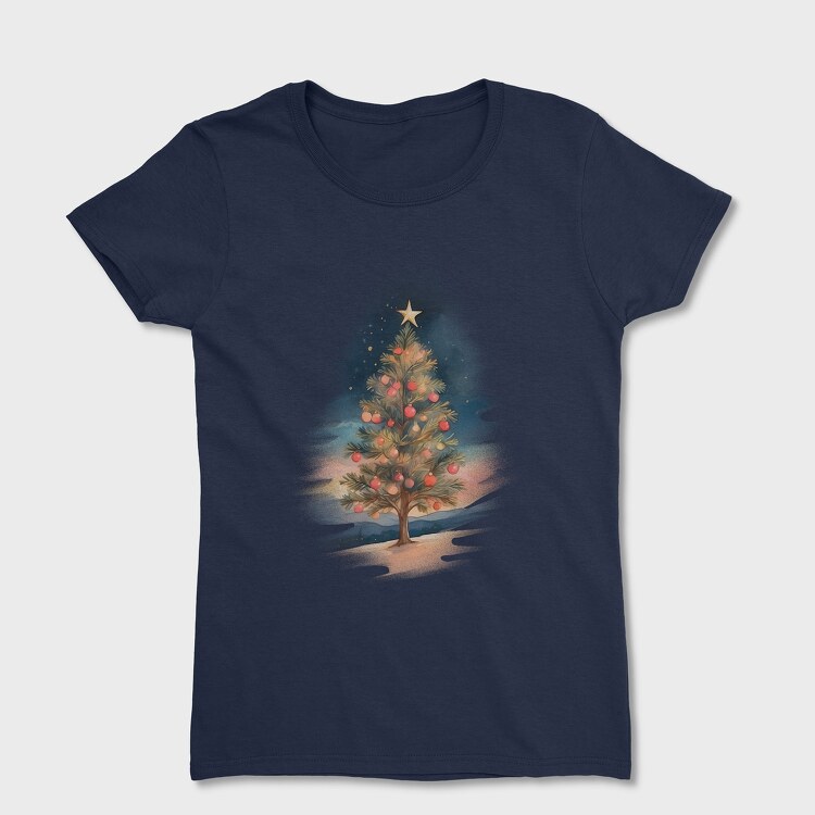 Christmas Tree Watercolor, Women's T-Shirt