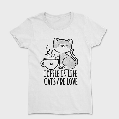 Coffee Cat Love, Women's T-Shirt