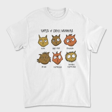 Coffee Cats, Unisex Men's T-Shirt