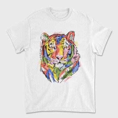Colorful Tiger, Unisex Men's T-Shirt