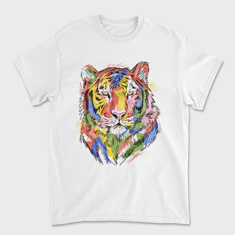 Colorful Tiger, Унисекс Мъжка Тениска