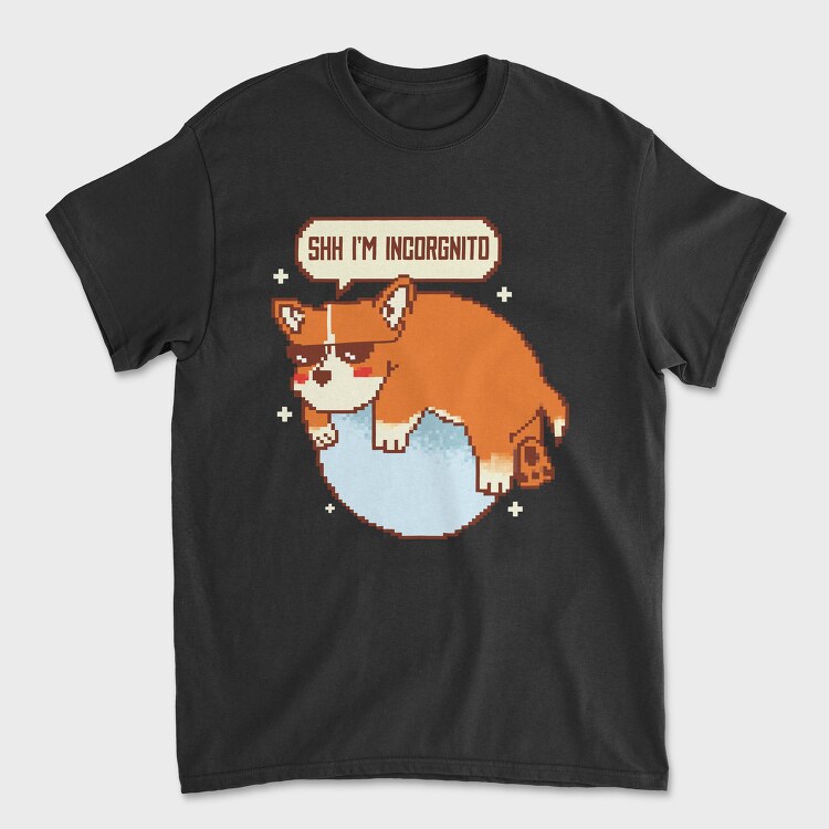 Corgi Dog Pixel, Unisex Men's T-Shirt