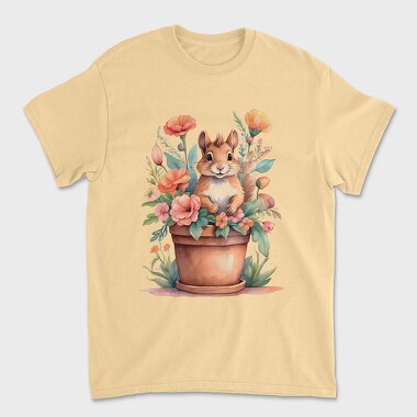 Cottagecore Watercolor Squirrel, Unisex Men's T-Shirt