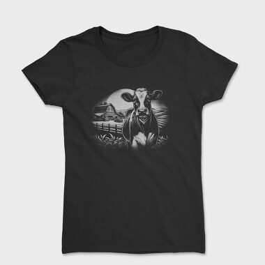 Cow Farm Monochrome, Women's T-Shirt