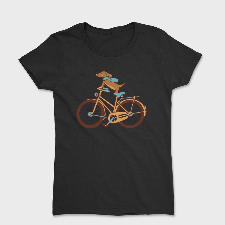 Dachshund Dog Bike, Дамска Тениска