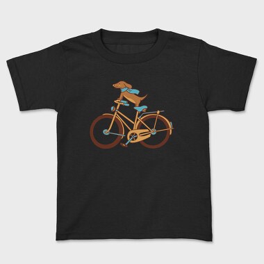Kids' T-Shirt, Dachshund Dog Bike
