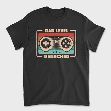Dad Level Unlocked, Unisex Men's T-Shirt