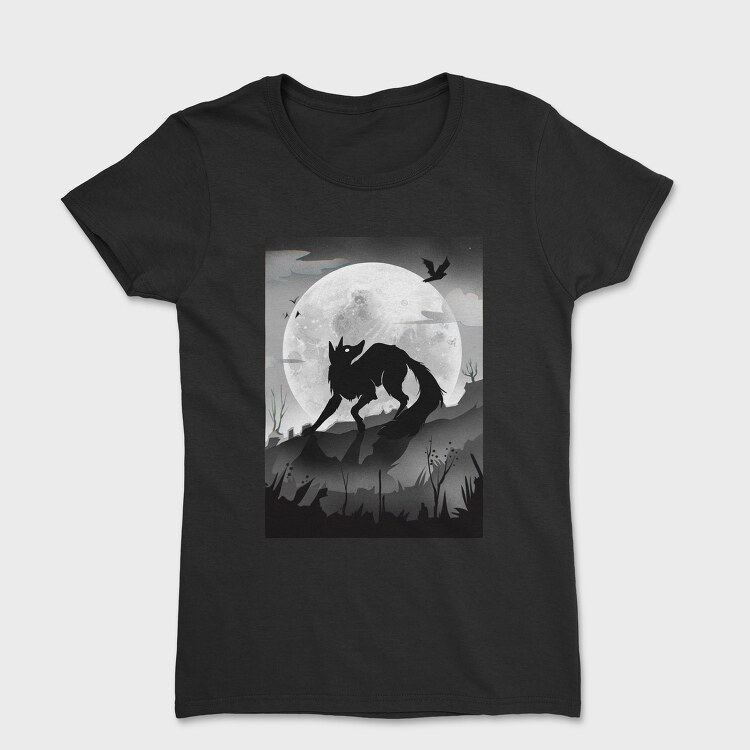 Dark Animals Wolf Silhouette, Women's T-Shirt
