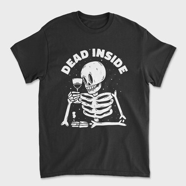 Dead Inside Skeleton Wine, Unisex Men's T-Shirt