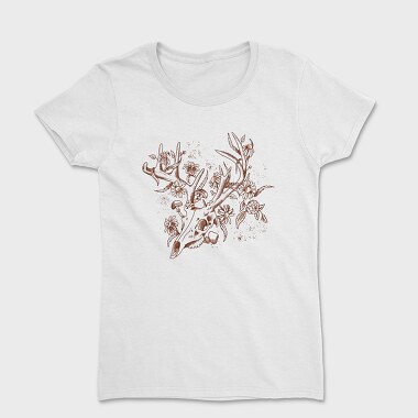 Deer Skull Flowers, Women's T-Shirt