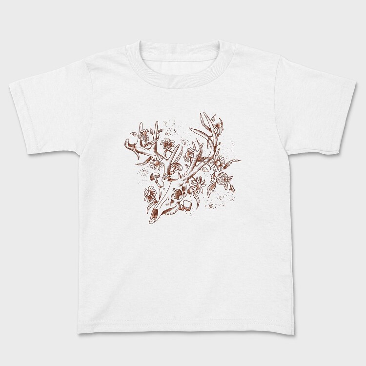 Deer Skull Flowers, Детска Тениска