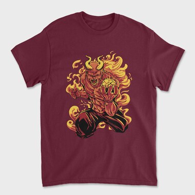 Demon Soccer Fire, Unisex Men's T-Shirt