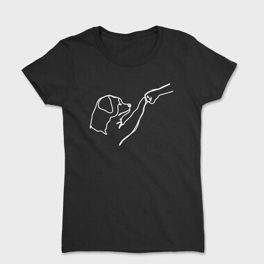 Dog and Man Lineart, Women's T-Shirt