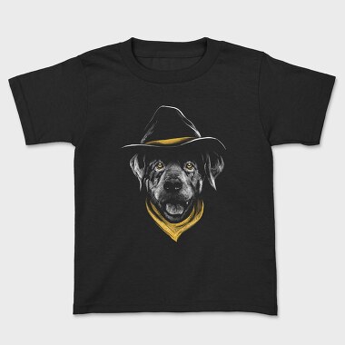 Dog Cowboy Realistic Color, Kids' T-Shirt