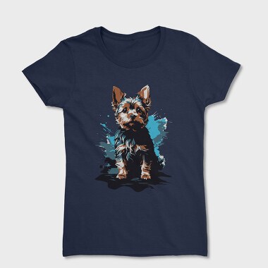 Women's T-Shirt, Dog Yorkshire Watercolor