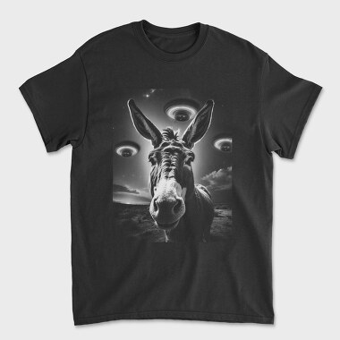 Donkey Ufo Monochrome, Unisex Men's T-Shirt
