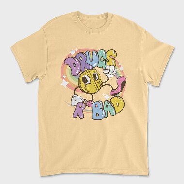 Drugs R Bad Colorful, Unisex Men's T-Shirt