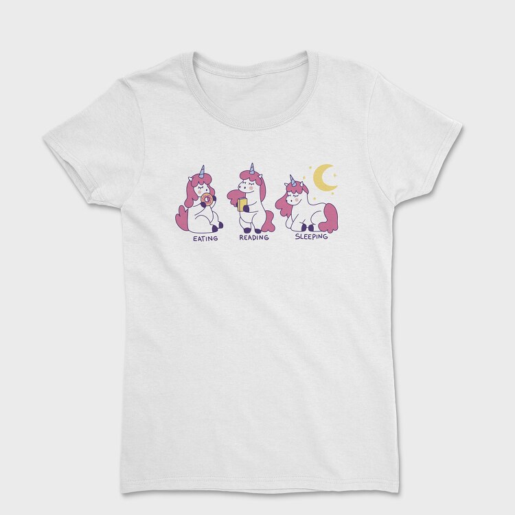 Eating Reading Sleeping Unicorn, Дамска Тениска