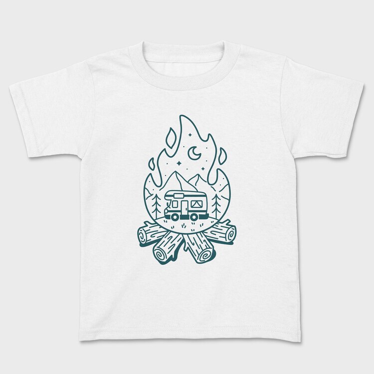 Fireplace Caravan, Kids' T-Shirt