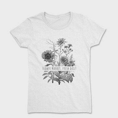 Flower Market Botanical Illustration, Women's T-Shirt
