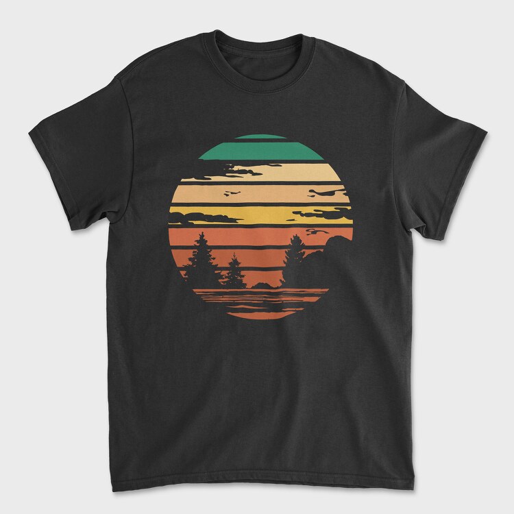 Forest Retro Sunset, Unisex Men's T-Shirt